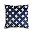 Decorbites intersecting geometric navy & white cushion cover living room