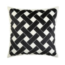 Decorbites intersecting geometric navy & white cushion cover living room