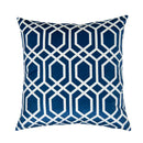 Decorbites intersecting geometric navy & white cushion cover living room