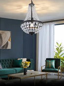 Decorbites iron art crystal chandelier dining room black metal light