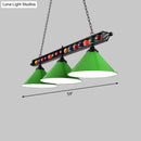 DecorBites™ Iron Linear Island Ceiling Light with Cone Shade - Industrial Country Club Style