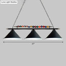 DecorBites™ Iron Linear Island Ceiling Light with Cone Shade - Industrial Country Club Style