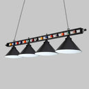 DecorBites™ Iron Linear Island Ceiling Light with Cone Shade - Industrial Country Club Style