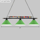 DecorBites™ Iron Linear Island Ceiling Light with Cone Shade - Industrial Country Club Style