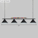 DecorBites™ Iron Linear Island Ceiling Light with Cone Shade - Industrial Country Club Style