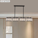 DecorBites™ Island Chandelier - Contemporary Cuboid Shade Crystal Pendant Light with Multiple Heads in Black