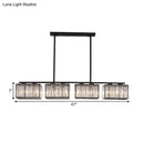 DecorBites™ Island Chandelier - Contemporary Cuboid Shade Crystal Pendant Light with Multiple Heads in Black