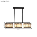DecorBites™ Island Chandelier - Contemporary Cuboid Shade Crystal Pendant Light with Multiple Heads in Black