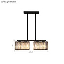 DecorBites™ Island Chandelier - Contemporary Cuboid Shade Crystal Pendant Light with Multiple Heads in Black