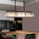 DecorBites™ Island Chandelier - Contemporary Cuboid Shade Crystal Pendant Light with Multiple Heads in Black