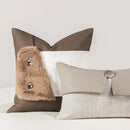 Decorbites italian luxury brown leather pillowcase living room cover