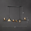DecorBites™ Ivory Glass Island Pendant Light: Geometric, Contemporary Hanging Fixture for Restaurants