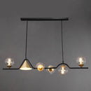DecorBites™ Ivory Glass Island Pendant Light: Geometric, Contemporary Hanging Fixture for Restaurants