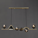 DecorBites™ Ivory Glass Island Pendant Light: Geometric, Contemporary Hanging Fixture for Restaurants