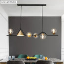 DecorBites™ Ivory Glass Island Pendant Light: Geometric, Contemporary Hanging Fixture for Restaurants