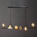 DecorBites™ Ivory Glass Island Pendant Light: Geometric, Contemporary Hanging Fixture for Restaurants