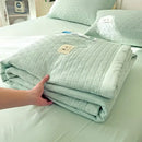 Decorbites jacquard summer cool blanket white & green bedroom quilt