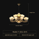 Decorbites jade chandelier bronze living room multi tier glass lamp