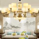 Decorbites jade copper chandelier for living room with opal glass shades