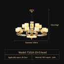 Decorbites jade copper chandelier for living room with opal glass shades
