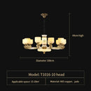 Decorbites jade copper chandelier for living room with opal glass shades