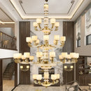 Decorbites jade copper chandelier for living room with opal glass shades