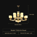 Decorbites jade copper chandelier for living room with opal glass shades