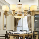 Decorbites jade copper chandelier for living room with opal glass shades