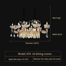 Decorbites jade crystal chandelier gold living room lamp