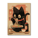 DecorBites™ Japanese Cat Ramen Canvas Wall Art