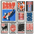 DecorBites™ Japanese Koi Cat Canvas Wall Art