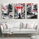 DecorBites™ Japanese Natural Landscape Canvas Wall Art Set