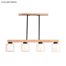 DecorBites™ Japanese White Glass Cylinder LED Island Pendant Ceiling Light for Dining Room