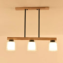 DecorBites™ Japanese White Glass Cylinder LED Island Pendant Ceiling Light for Dining Room