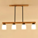 DecorBites™ Japanese White Glass Cylinder LED Island Pendant Ceiling Light for Dining Room