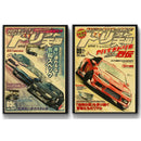 Retro jdm racing black sports car poster bedroom wall art