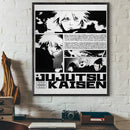 Modern jujutsu kaisen anime wall art bedroom black & white posters