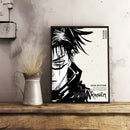 Modern jujutsu kaisen anime wall art bedroom black & white posters