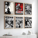 Modern jujutsu kaisen anime wall art bedroom black & white posters