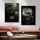 Jurassic park mosquito amber stone dinosaur canvas living room art