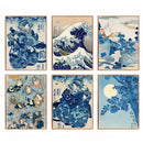 DecorBites™ Katsushika Hokusai Blue Waves Canvas Wall Art