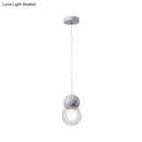 DecorBites™ Kids Bedside Pendulum Light - Gourd Shape, Milky Glass, Macaron Ceiling Pendant - Pink/Yellow/Blue
