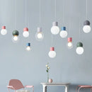 DecorBites™ Kids Bedside Pendulum Light - Gourd Shape, Milky Glass, Macaron Ceiling Pendant - Pink/Yellow/Blue