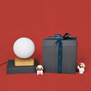 DecorBites™ Kids Moon Sphere Maglev Table Lamp - Plastic Bedside LED Night Light in White-Wood