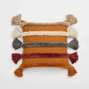 Decorbites knit boho striped cushion cover beige living room tassels