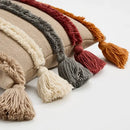 Decorbites knit boho striped cushion cover beige living room tassels