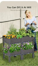 Woven brown large flower pot for outdoor gardening garden planter