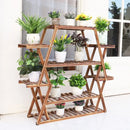 DecorBites™ Large Wood Flower Rack Plant Stand
