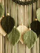 DecorBites™ Leaf Macrame Tapestry Brown Green Wall Tapestry Boho Home Decoration Macrame Wall Hanging Home Living Room Decors Aesthetic Gift