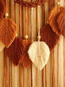 DecorBites™ Leaf Macrame Tapestry Brown Green Wall Tapestry Boho Home Decoration Macrame Wall Hanging Home Living Room Decors Aesthetic Gift